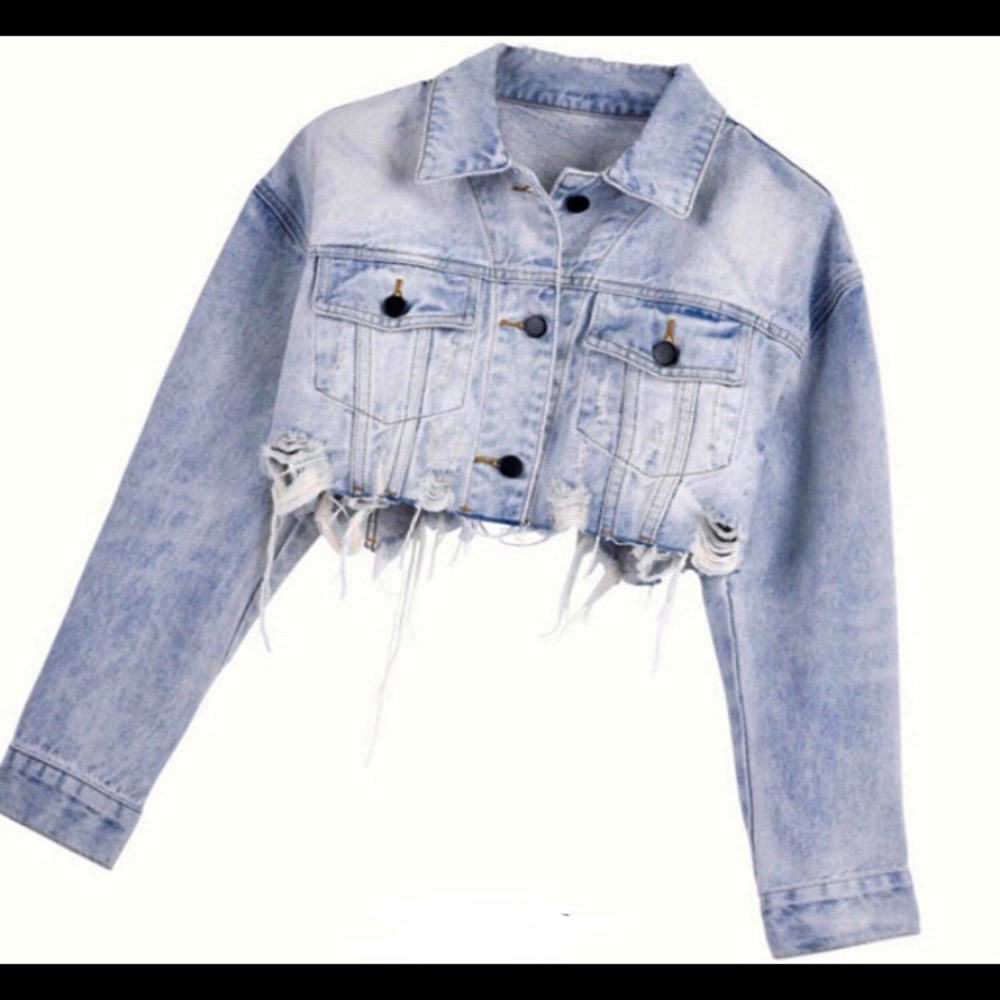 Cropped jean jacket size S, M, L & XL Brand new